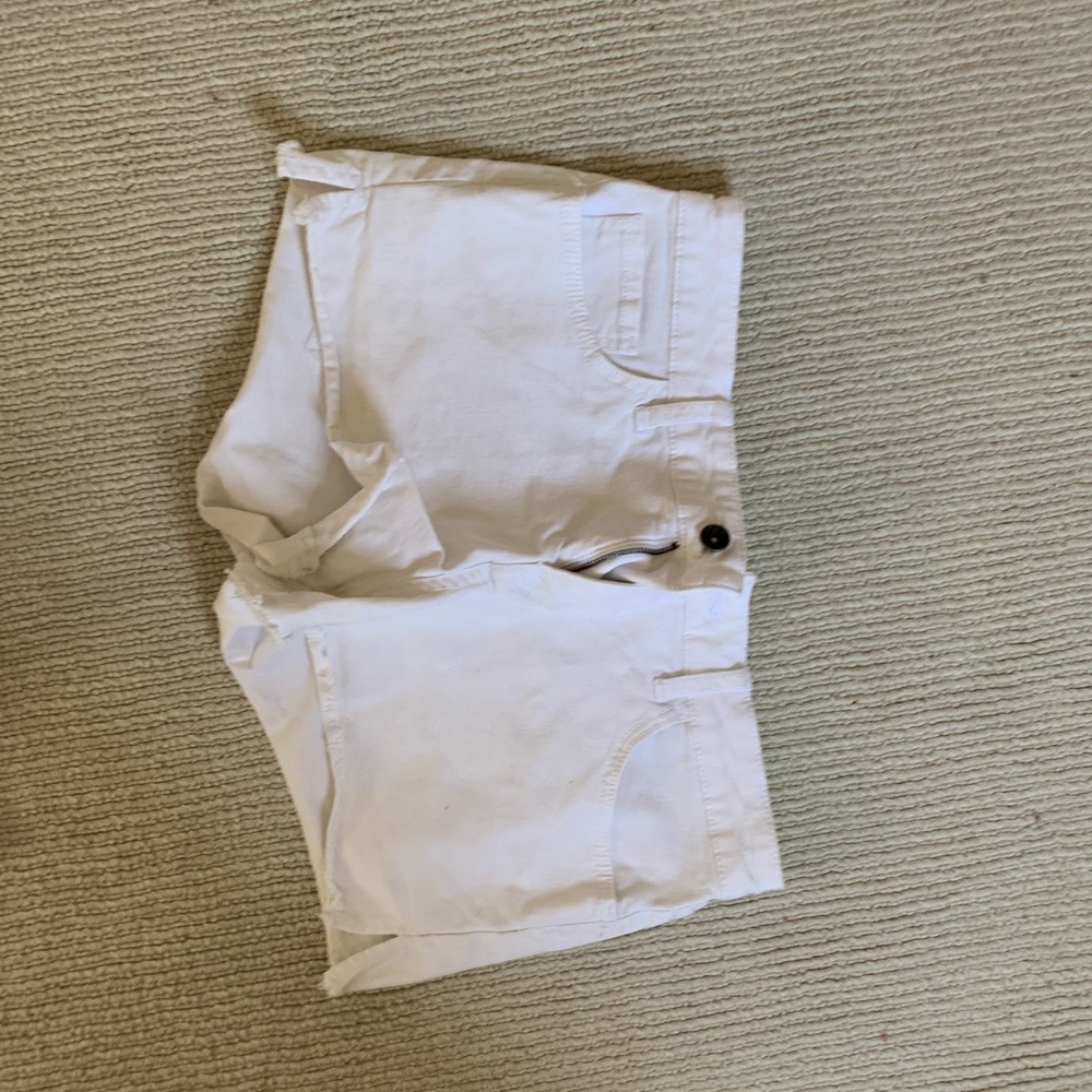 White Destroyed Mini Denim Shorts